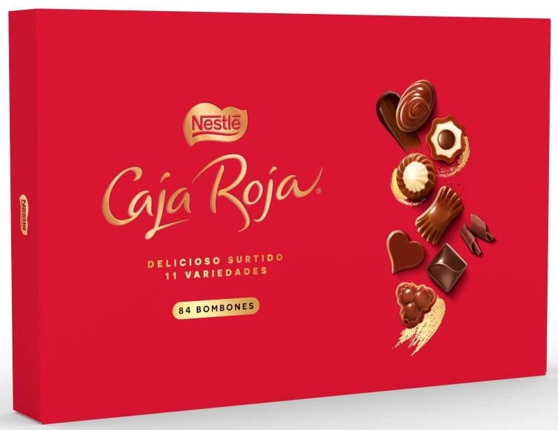 Nestlé Caja Roja Bombones de Chocolate 800 g - Un Regalo Clásico y Delicioso