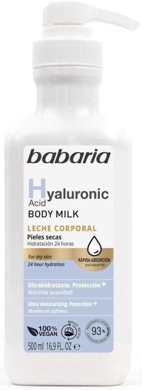 Babaria Hyaluronic Leche Corporal Pieles Secas 500Ml