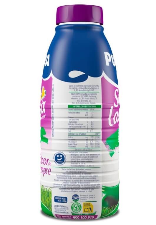 Puleva Leche Sin Lactosa Semi Pack 6x1L - El Sabor de Siempre, Fácil de Digerir