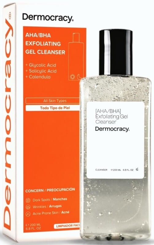 Dermocracy AHA/BHA Exfoliating Gel Cleanser 200 ml – Limpieza Profunda y Suave para Todo Tipo de Piel