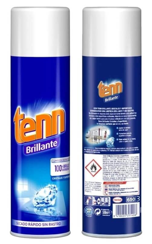 Tenn Brillante Limpieza Cristales y Superficies 500 ml - 100% Brillo Sin Esfuerzo