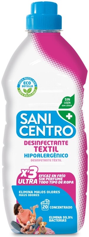 Sanicentro Desinfectante Textil Hipoalergénico 1L – Higiene Total y Cuidado para Pieles Sensibles