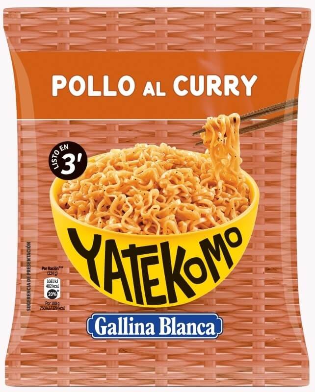 Yatekomo Pollo al Curry 82G – Sabor Oriental en 3 Minutos