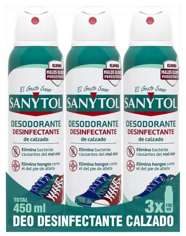 Sanytol Desodorante Desinfectante de Calzado 3x150 ml (450 ml Total)