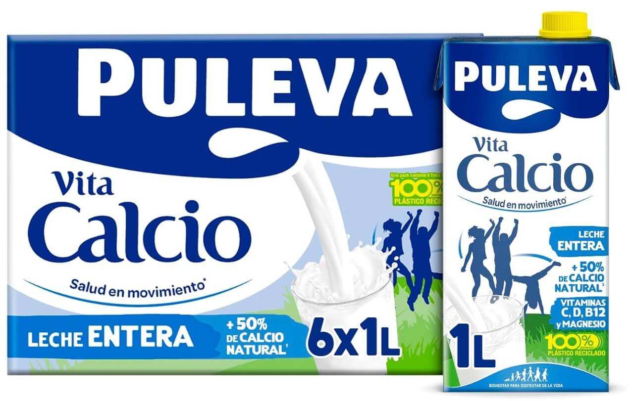 Puleva Vita Calcio Leche Entera 6x1L – Nutrición Óptima para Huesos y Músculos