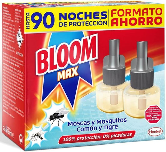 Bloom Max Recambios 90 Noches 2 x 18 ml – Protección Total contra Mosquitos y Moscas