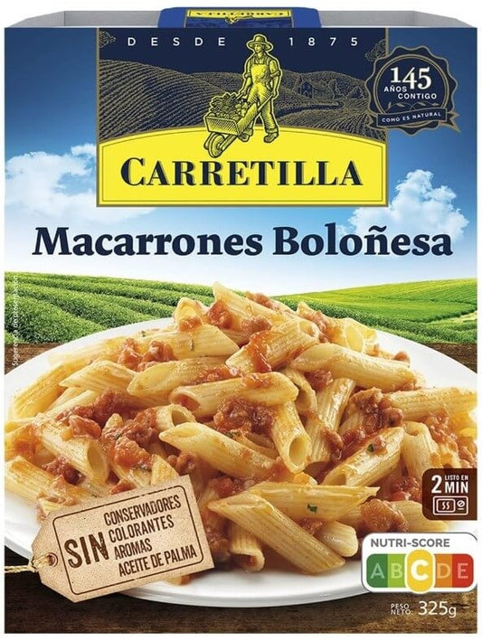 Carretilla Macarrones Boloñesa 325g – Sabor Tradicional Listo en 2 Minutos