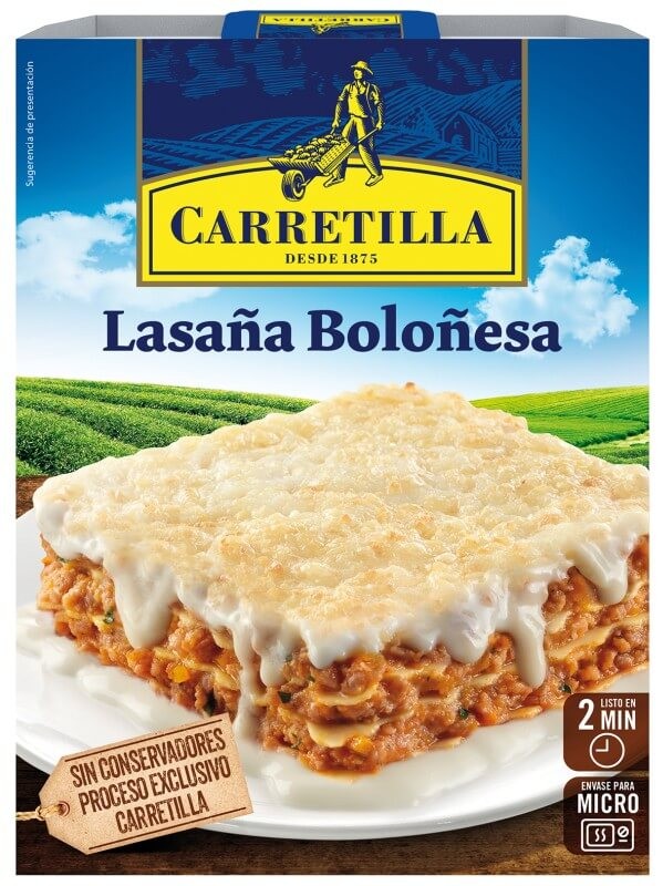 Carretilla Lasaña Boloñesa 370g – Tradición Italiana Lista en 2 Minutos