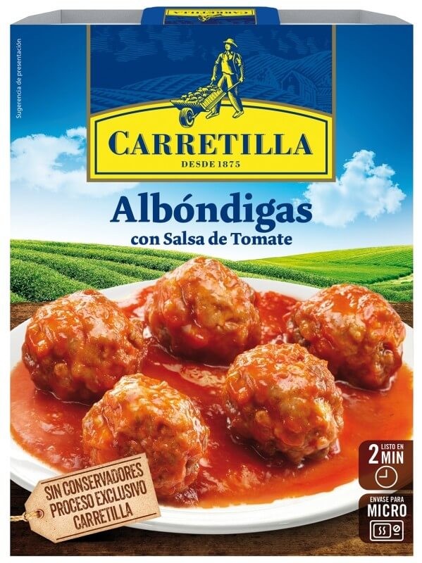 Carretilla Albóndigas con Salsa de Tomate 300g – Sabor Casero en Solo 2 Minutos
