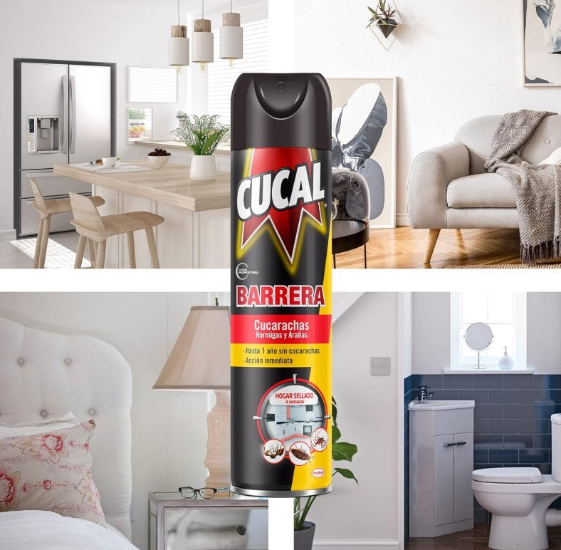 Cucal Barrera Cucarachas, Hormigas y Arañas 400 ml - Protección Eficaz y Duradera contra Insectos