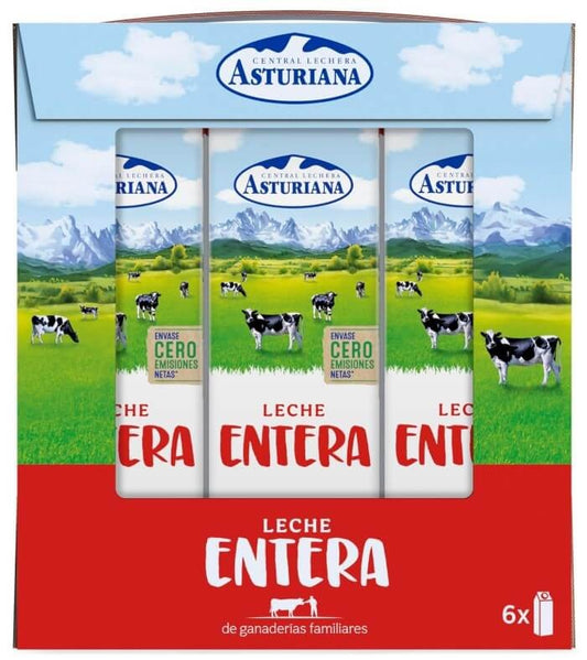 Central Lechera Asturiana Leche Entera Pack 6 x 1L