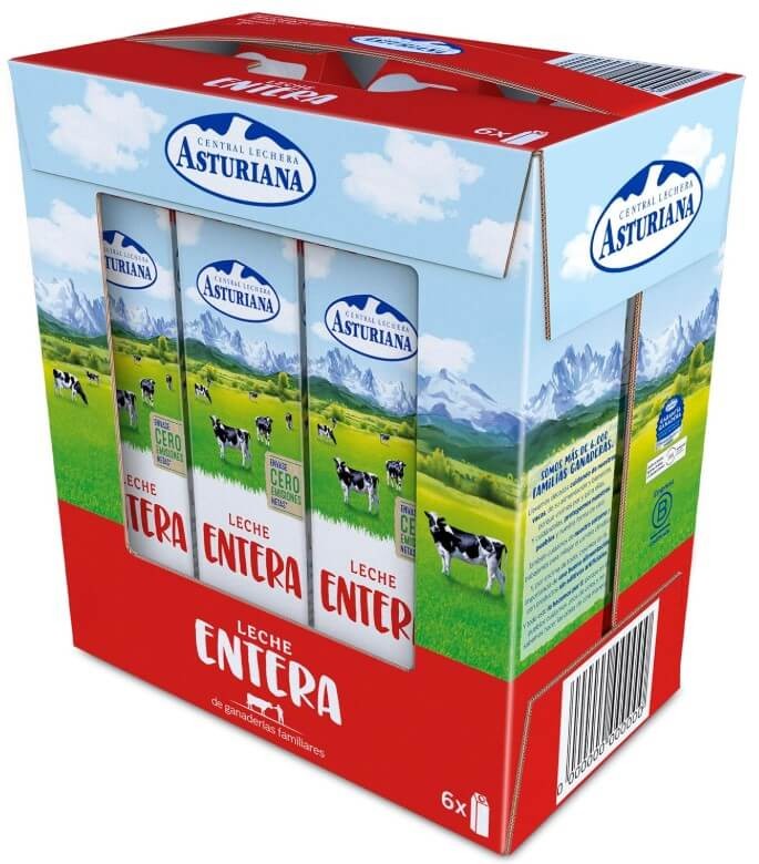 Central Lechera Asturiana Leche Entera Pack 6 x 1L