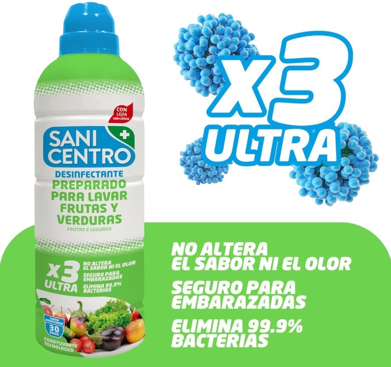 Sanicentro Desinfectante para Frutas y Verduras 750 ml