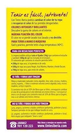 Iberia Tinte para Ropa Granate 40°C - Colores Intensos y Duraderos para tu Ropa