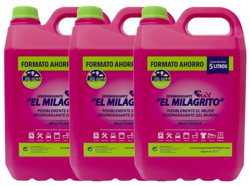 El Milagrito Desengrasante Multiusos Pack 3 x 5 Litros