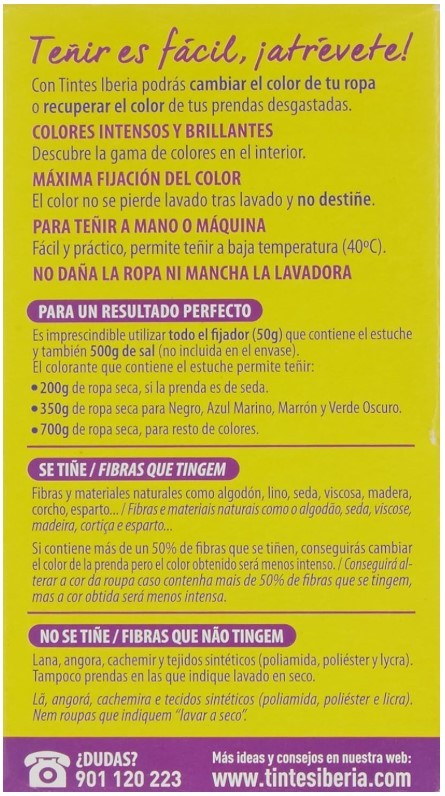 Iberia Tinte para Ropa Rosa 40°C