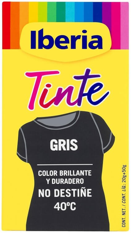 Iberia Tinte para Ropa Gris 40°C - Teñir y Transformar Tus Prendas con Estilo