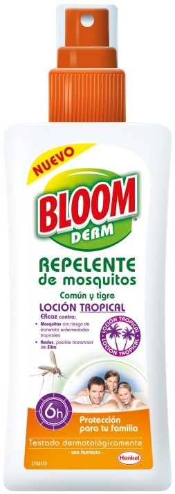 Bloom Derm Repelente de Mosquitos Loción Tropical 100 ml - Potente Insecticida Ideal Para Viajes y Vacaciones