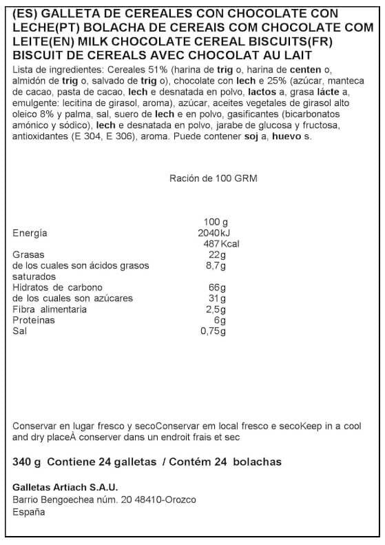 Dinosaurus Choco Leche Artiach 255g - Galletas con Chocolate y Cereales para Toda la Familia