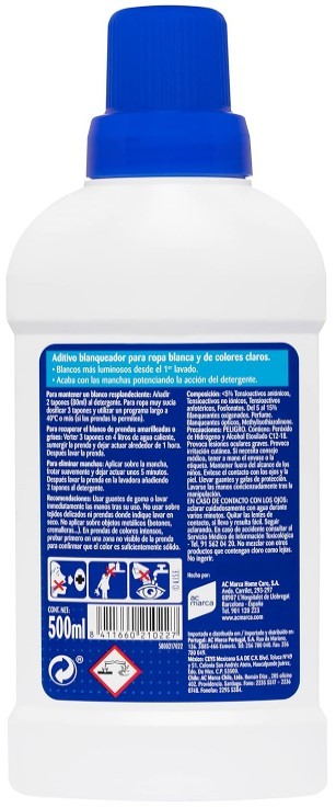 Blanco Nuclear 500 ml - Blanqueador Potente para Eliminar Manchas y Restaurar el Blanco