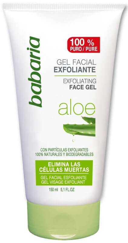 Gel Facial Exfoliante Babaria Aloe Vera 150 ml - Piel Renovada y Suave con Partículas Naturales