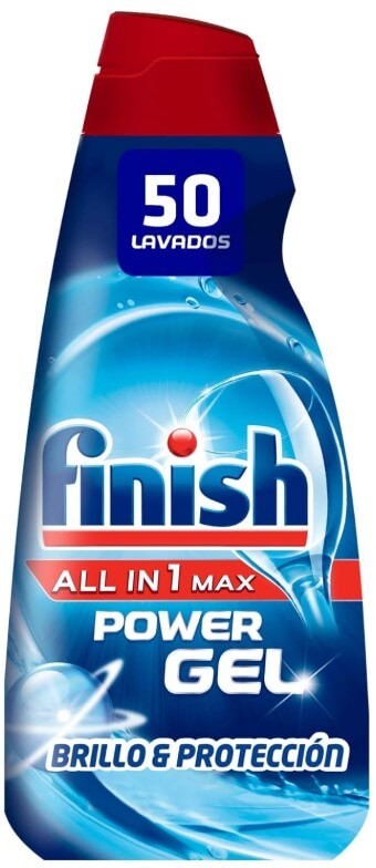Finish Detergente Power Gel All in 1 Max 1L 50D - Brillo y Protección en Cada Lavado