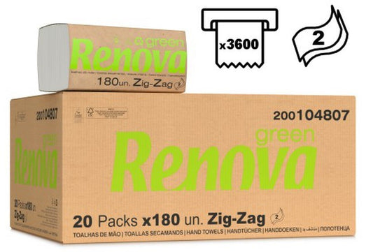 Renova Papel Secamanos Zig-Zag 3600 Unidades