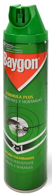 Baygon Spray Fórmula Plus Cucarachas y Hormigas 400 ml - Protección Total con Acción Fulminante