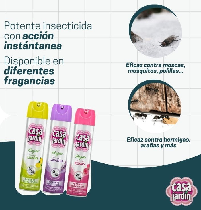 Casa Jardín Rosas Insecticida Aerosol 600 ml – Protección Rápida y Duradera contra Insectos