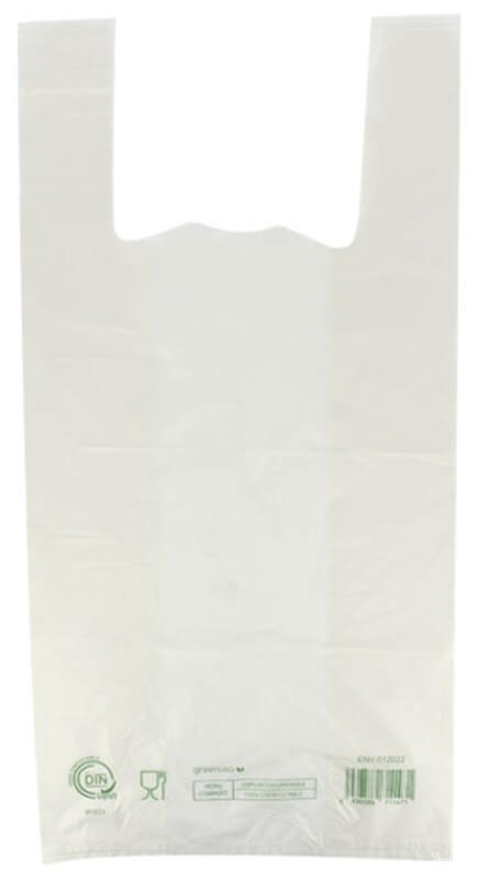 Papelería Hayas B.Asa Compost Bolsa Camiseta Compostable Translúcida 40x50 cm 100 Unidades