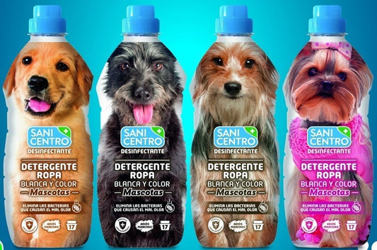 Sanicentro Detergente Ropa Desinfectante Blanca y Color Mascotas 17D 1L