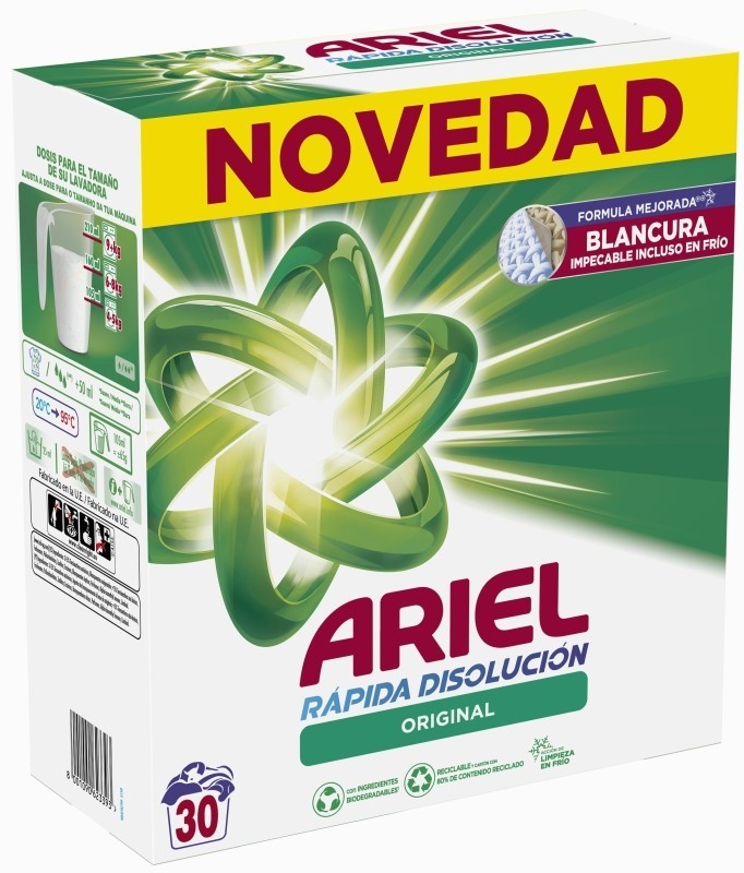 Ariel Maleta Rápida Disolución Original 30D - Blancura Impecable