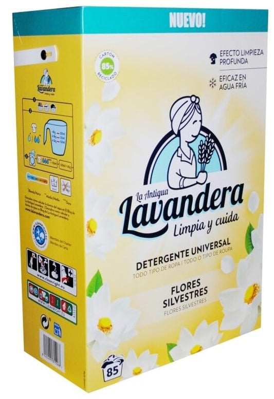 La Antigua Lavandera Detergente Universal Limpia y Cuida Flores Silvestres 85D