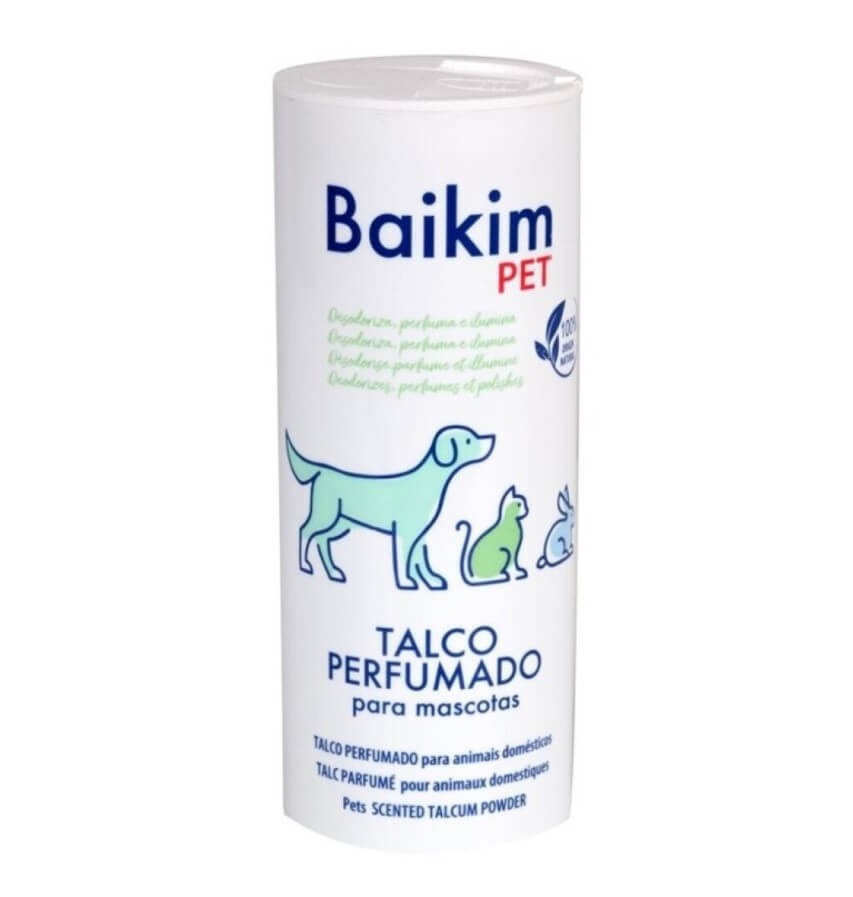 Baikim Pet Talco Perfumado para Mascotas 100g - Neutraliza Olores y Cuida el Pelaje de Tu Compañero
