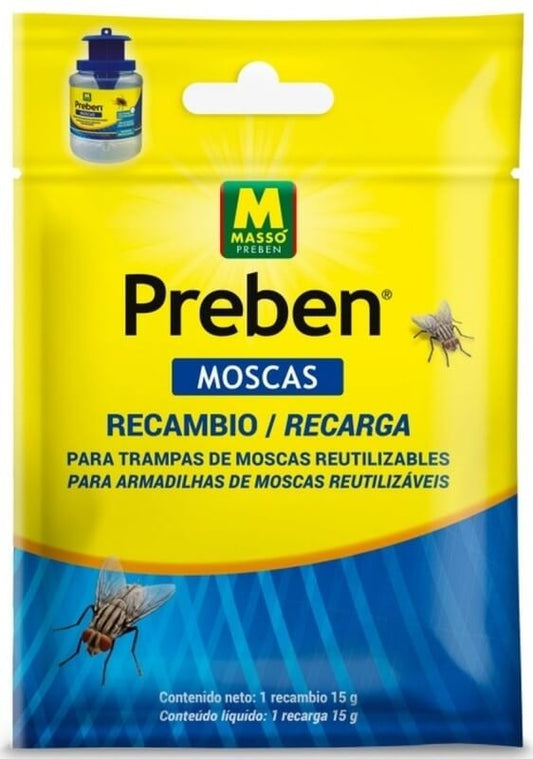 Preben Recambio para Trampas de Moscas 15 g – Reactiva tu Defensa Contra Insectos Voladores