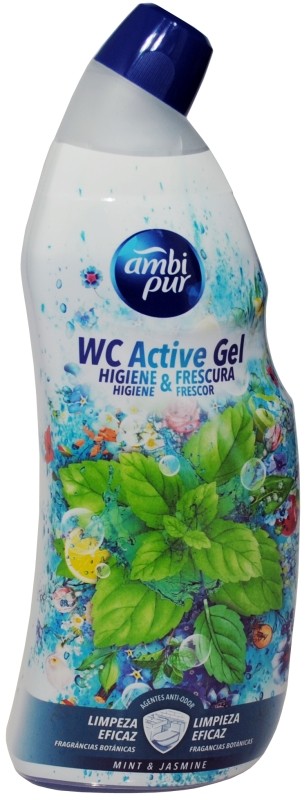 Ambi Pur WC Active Gel Mint & Jasmine 750 ml – Higiene Eficaz y Frescura Duradera para tu Inodoro
