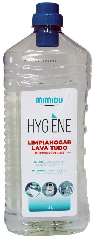 MIMIDU Hygiene Limpiahogar Lava Todo Multisuperficies 1,5L – Limpieza Eficaz Sin Lejía para Todo el Hogar