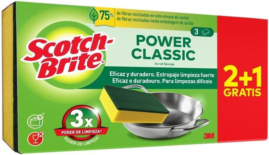 Scotch Brite Esponja Verde Power Classic 2 + 1