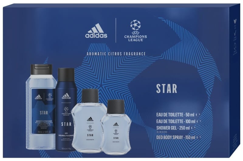 Adidas Estuche Uefa Star 100 Ml + 50 Ml + Gel 250 Ml + Body Spray 150 Ml