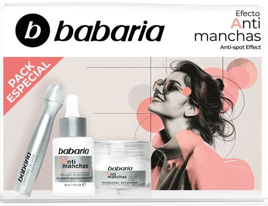 Babaria Estuche Efecto Anti Manchas Contorno de Ojos + Aclarante Multicorrector + Reparadora Antirrugas