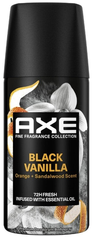 Axe Black Vanilla Desodorante Bodyspray 35 ml – Frescura Duradera con Aroma de Vainilla, Naranja y Sándalo
