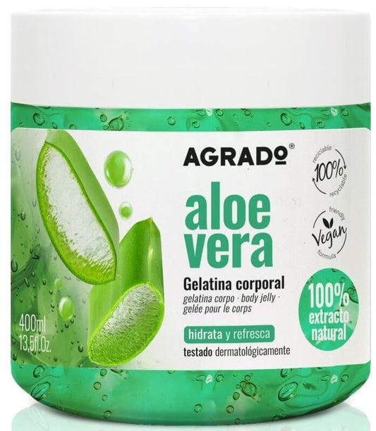 Agrado Aloe Vera Gelatina Corporal Hidrata y Refresca 400Ml