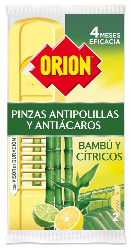 Orion Pinzas Antipolillas y Antiácaros Bambú y Cítricos 2U – Protección Fresca y Duradera para Tus Ropas y Textiles