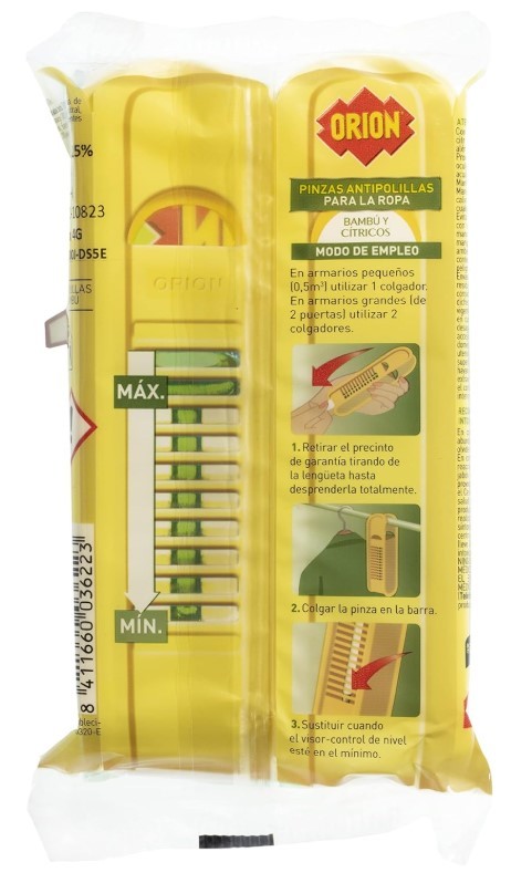 Orion Pinzas Antipolillas y Antiácaros Bambú y Cítricos 2U – Protección Fresca y Duradera para Tus Ropas y Textiles
