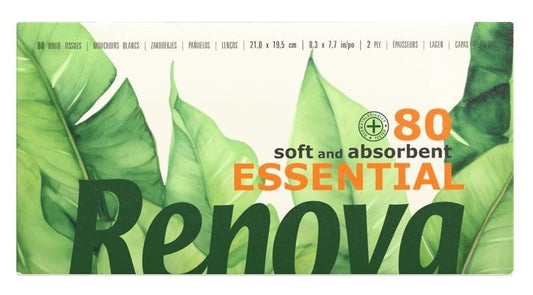 Renova Essential Pañuelos Faciales Blancos 80U