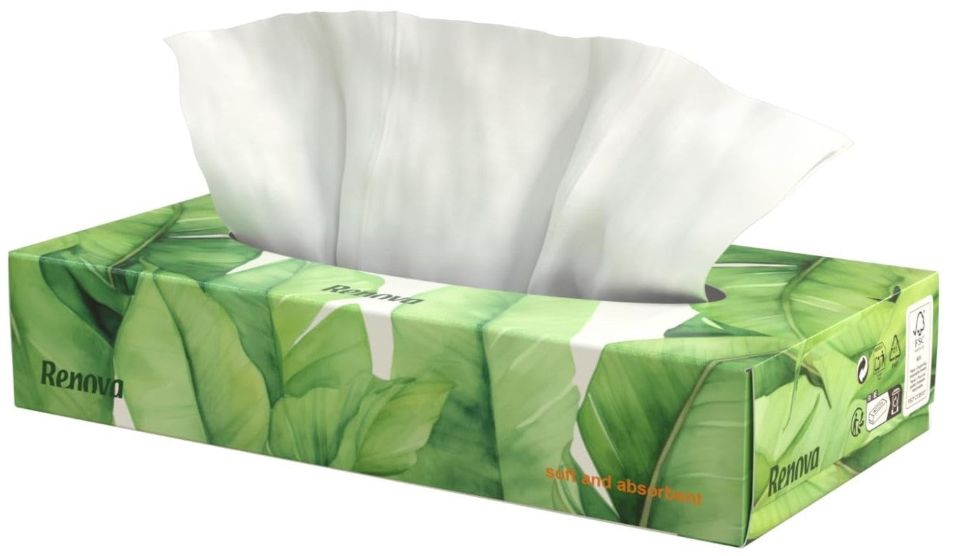 Renova Essential Pañuelos Faciales Blancos 80U