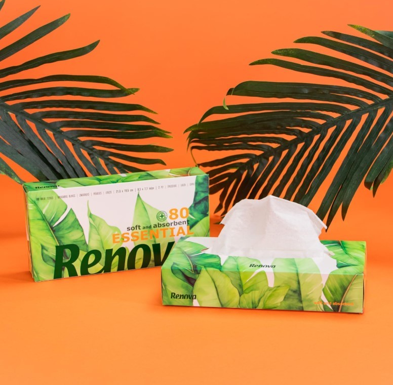 Renova Essential Pañuelos Faciales Blancos 80U