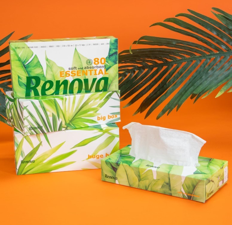 Renova Essential Pañuelos Faciales Blancos 80U