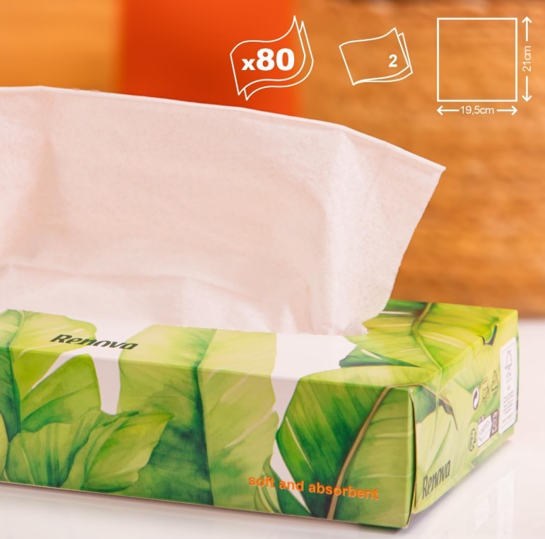 Renova Essential Pañuelos Faciales Blancos 80U