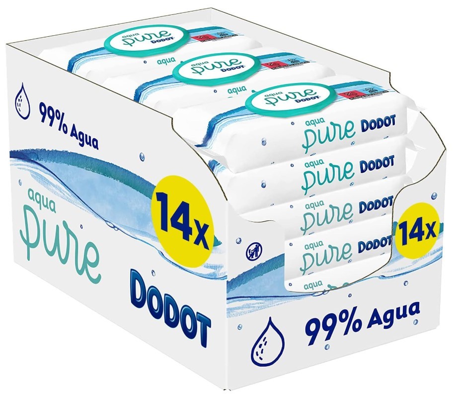 Dodot Aqua Pure Toallitas para Bebé – 14 Paquetes x 48 Toallitas (Total: 672 Toallitas)